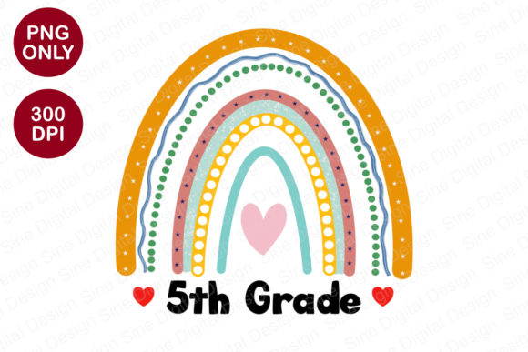 Back to School 5th Grade Sublimation Digital Downloads