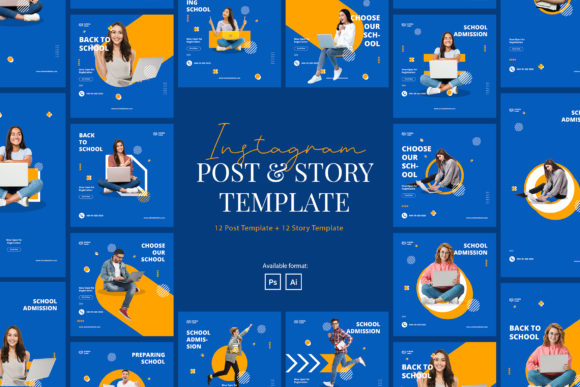 Back to School Instagram Post and Story Templates