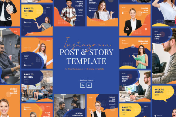 Elevate Your Education Marketing with a Modern Back to School Instagram Post Story Template Suite