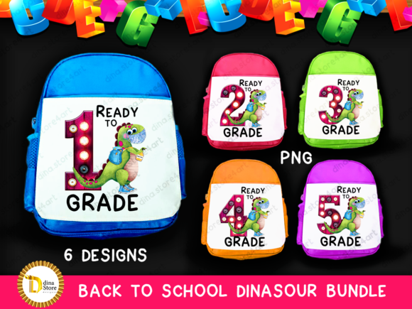 Sublimation Back to School Dinosaur PNG: A Versatile Design Set for Seasonal Crafting